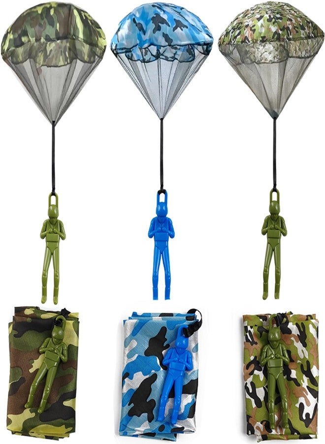 ROYHOO 6PCS Army Camo Parachute Toys for Kids Hand Throwing Kids Outdoor Games, Army Men Action Figures Tangle Free Throwing Toy Parachute Outside Toy Gifts for Kid Ages 3-16 - Image 1